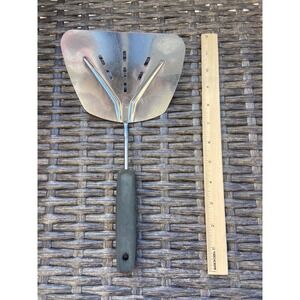 Vintage Foley MPLS Stainless Steel Wide Slotted Pancake Turner Spatula Black Han